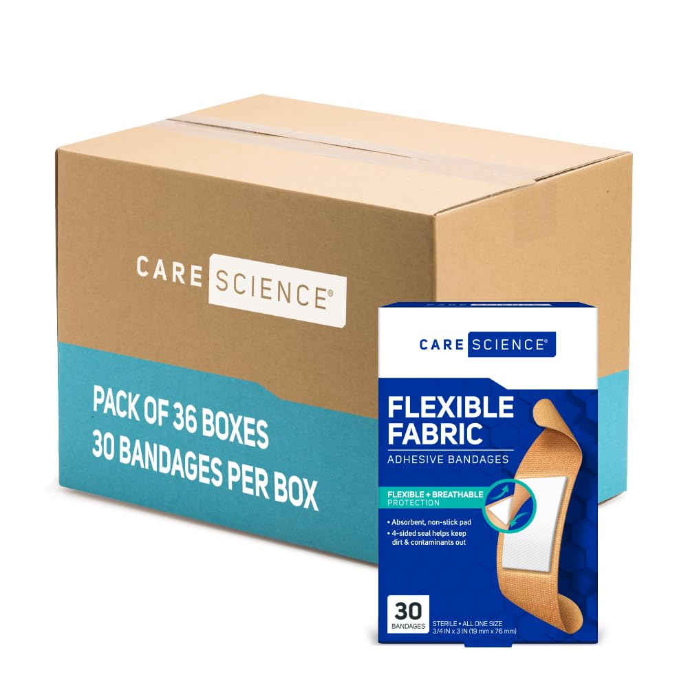 Care Science fabric bandages provide breathable protection for minor scrapes.