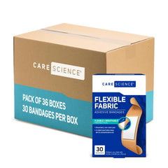 Care Science fabric bandages provide breathable protection for minor scrapes.
