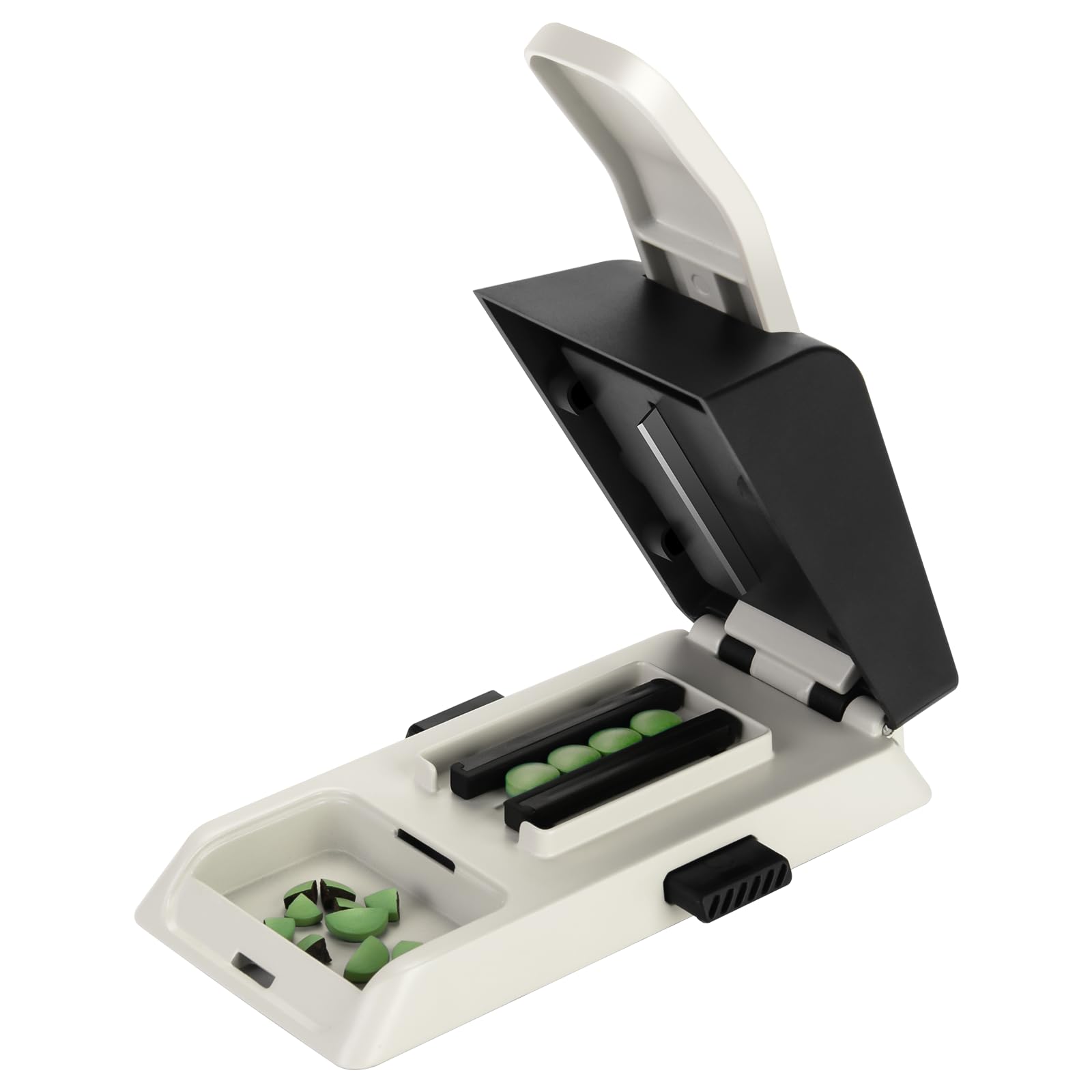 Care2fit 2025 auto-centering pill cutter front view showing precise alignment for easy splitting