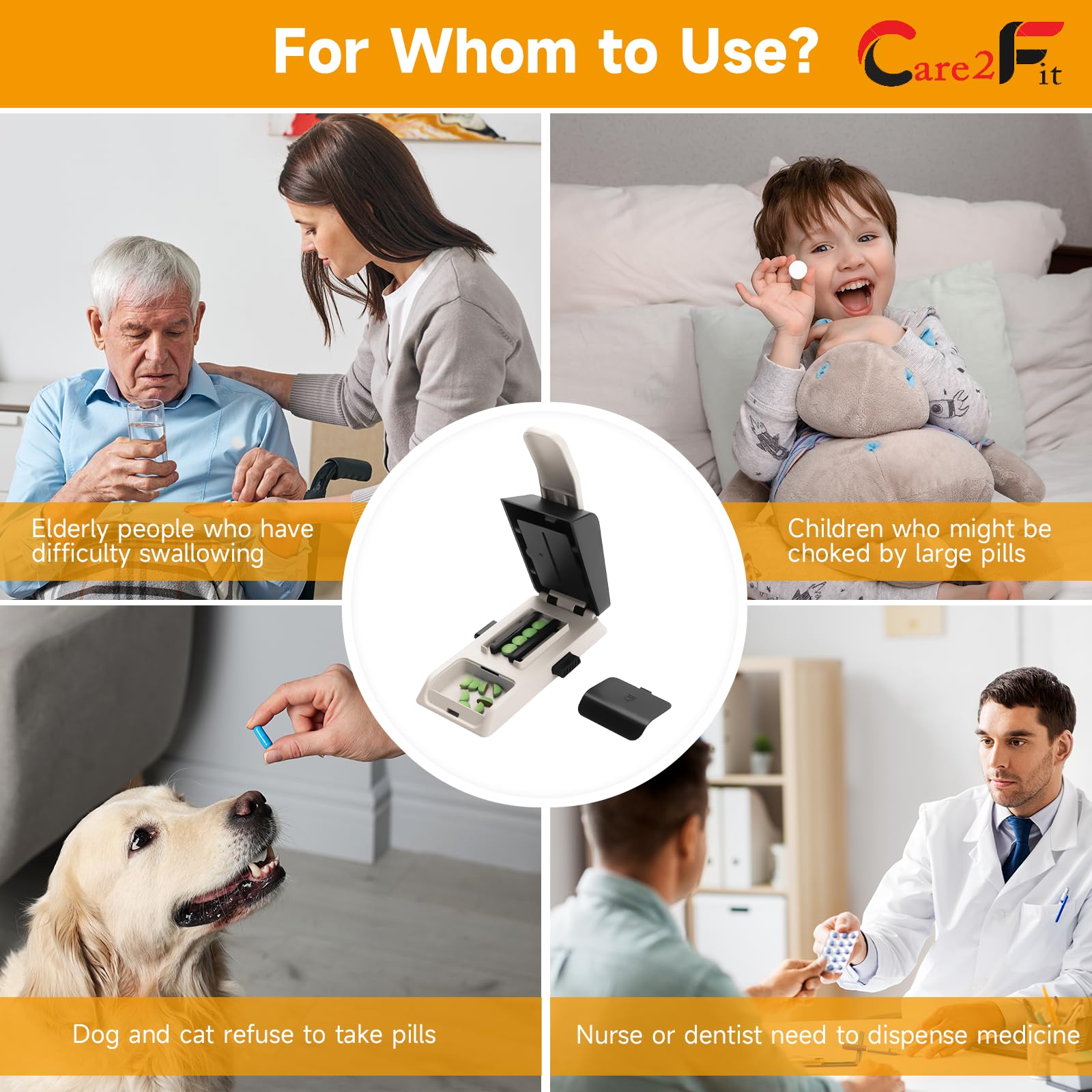 Care2fit buffer silicone strips prevent pill crushing for consistent results