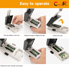 Care2fit side-press linkage switch enables quick, efficient pill placement