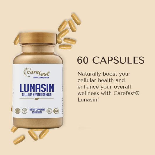 Carefast Lunasin capsules-closeup emphasizing antioxidant defense potential.