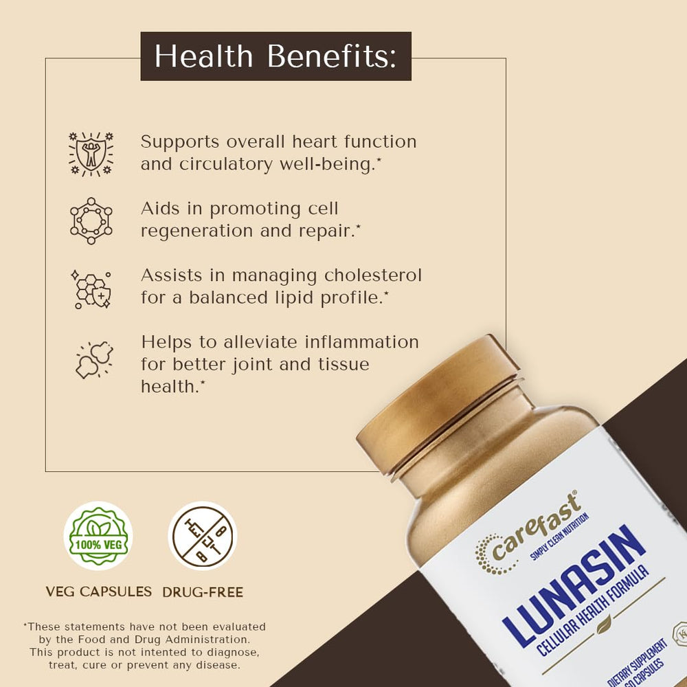 Carefast Lunasin-label-detail highlighting vegan formula and purity.