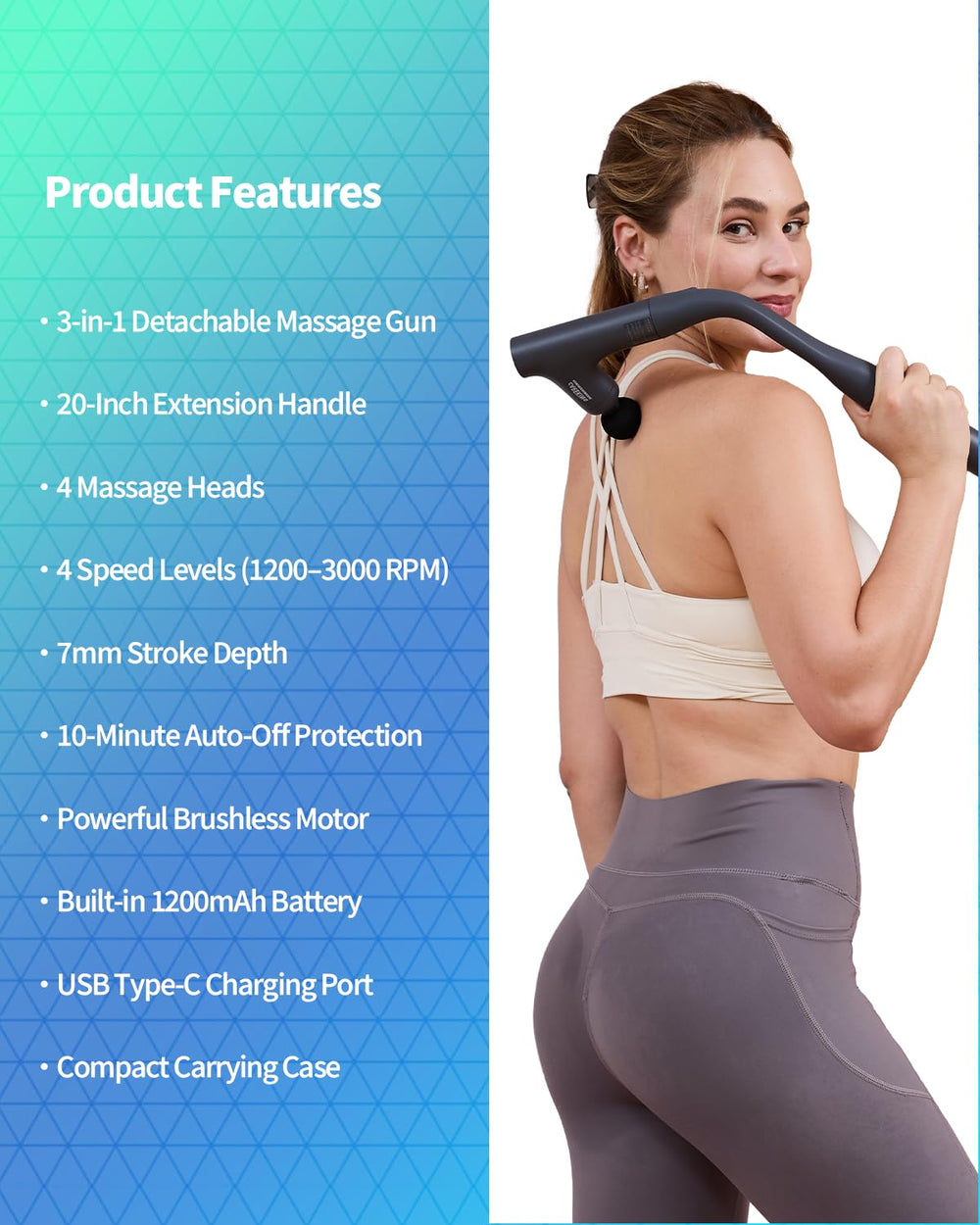 CareKing attachments fork head follows spine and neck muscles for gentle alignment.
