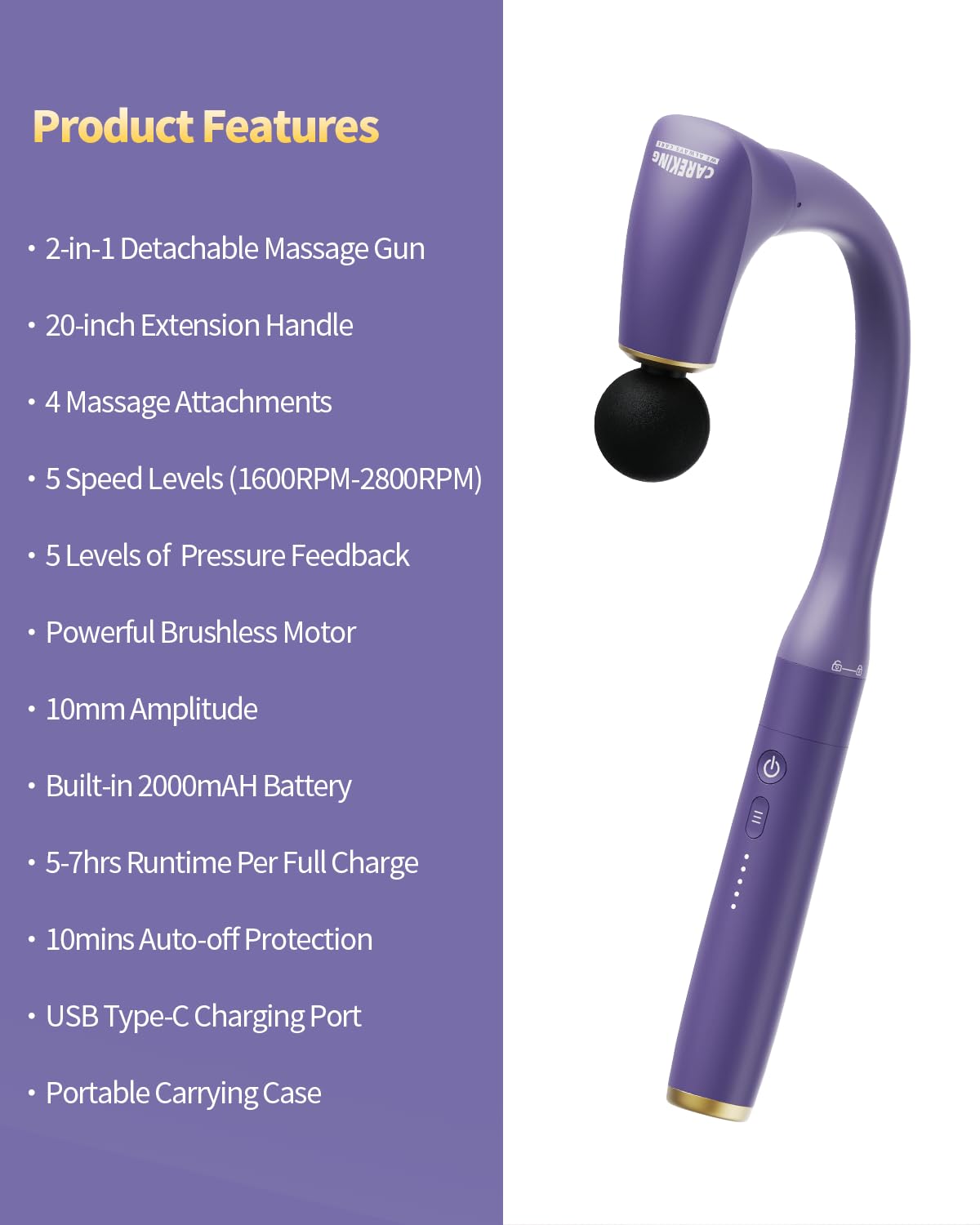 CAREKING 2-in-1 back and neck massager supports versatile home routines.