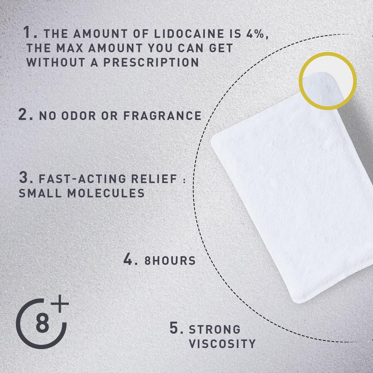 Careland lidocaine patch applied to knee area provides targeted pain comfort as you move.