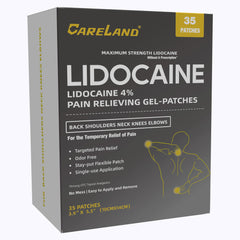 Careland lidocaine patch on neck area for targeted temporary relief and comfort.