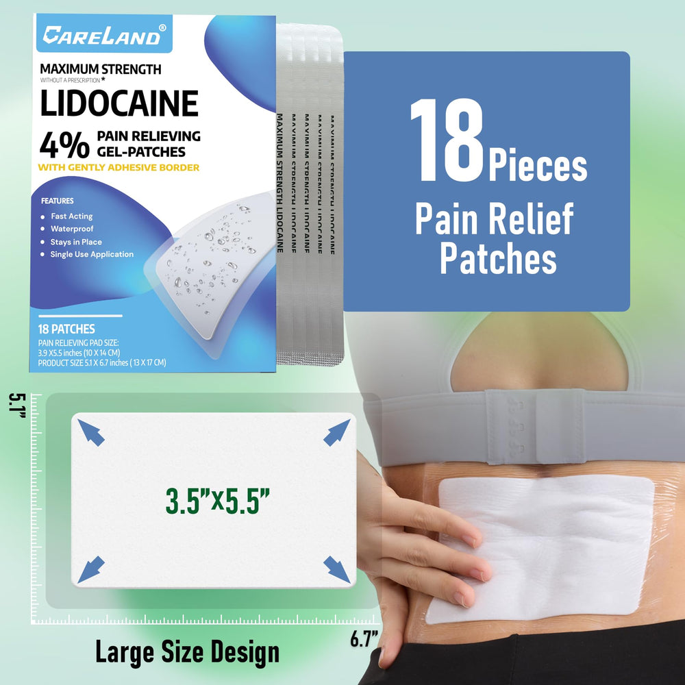 CARELAND 18-pack box image highlighting ample supply for home or travel