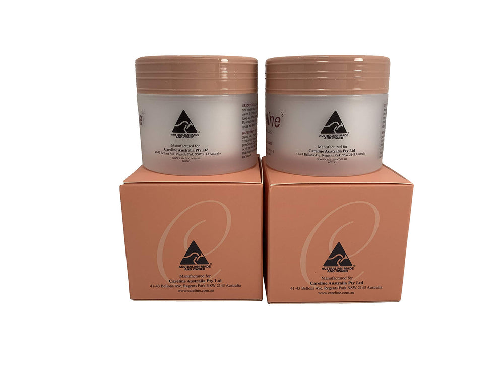 Careline Placenta Cream packaging close-up highlighting collagen and vitamin E.