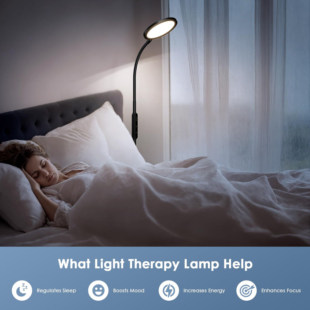 CAREMORR lamp displaying four color temperatures for different tasks