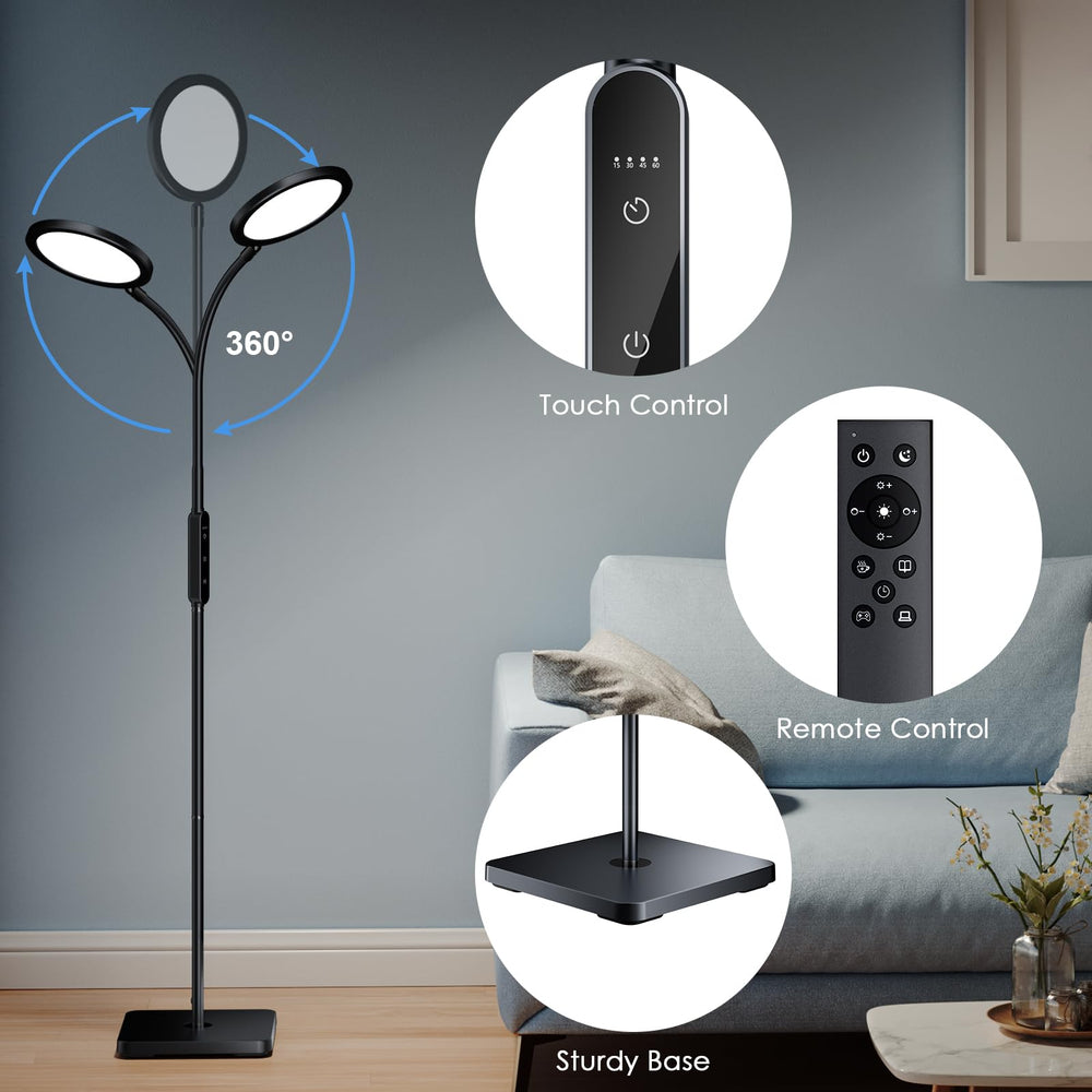 CAREMORR lamp featuring both touch control and remote for easy use