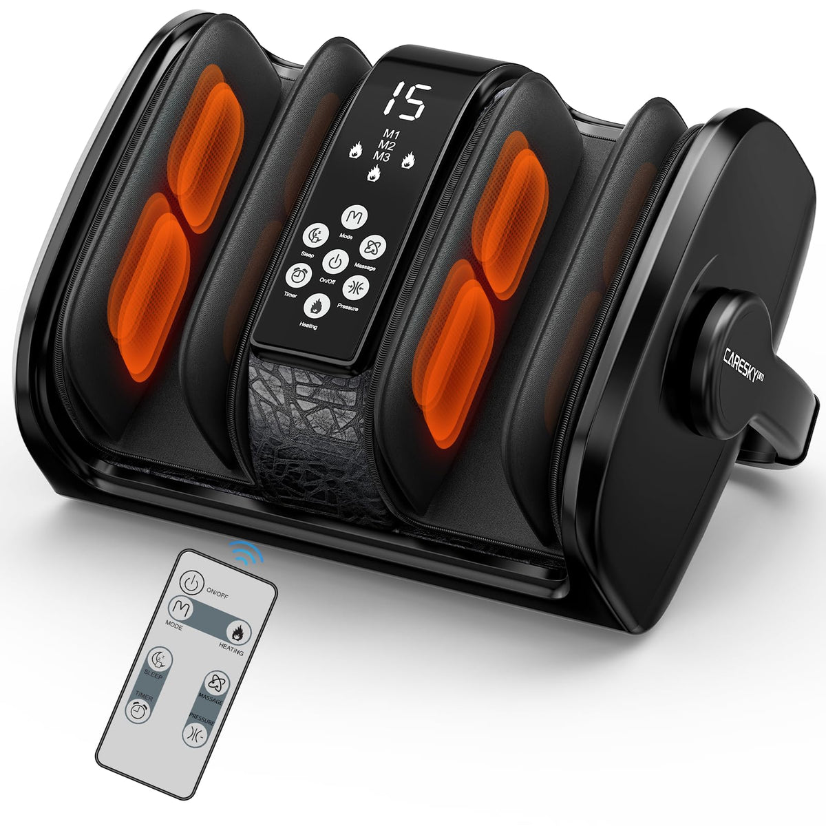 CARESKYpro Foot Massager with Heat front view provides soothing warmth for tired feet