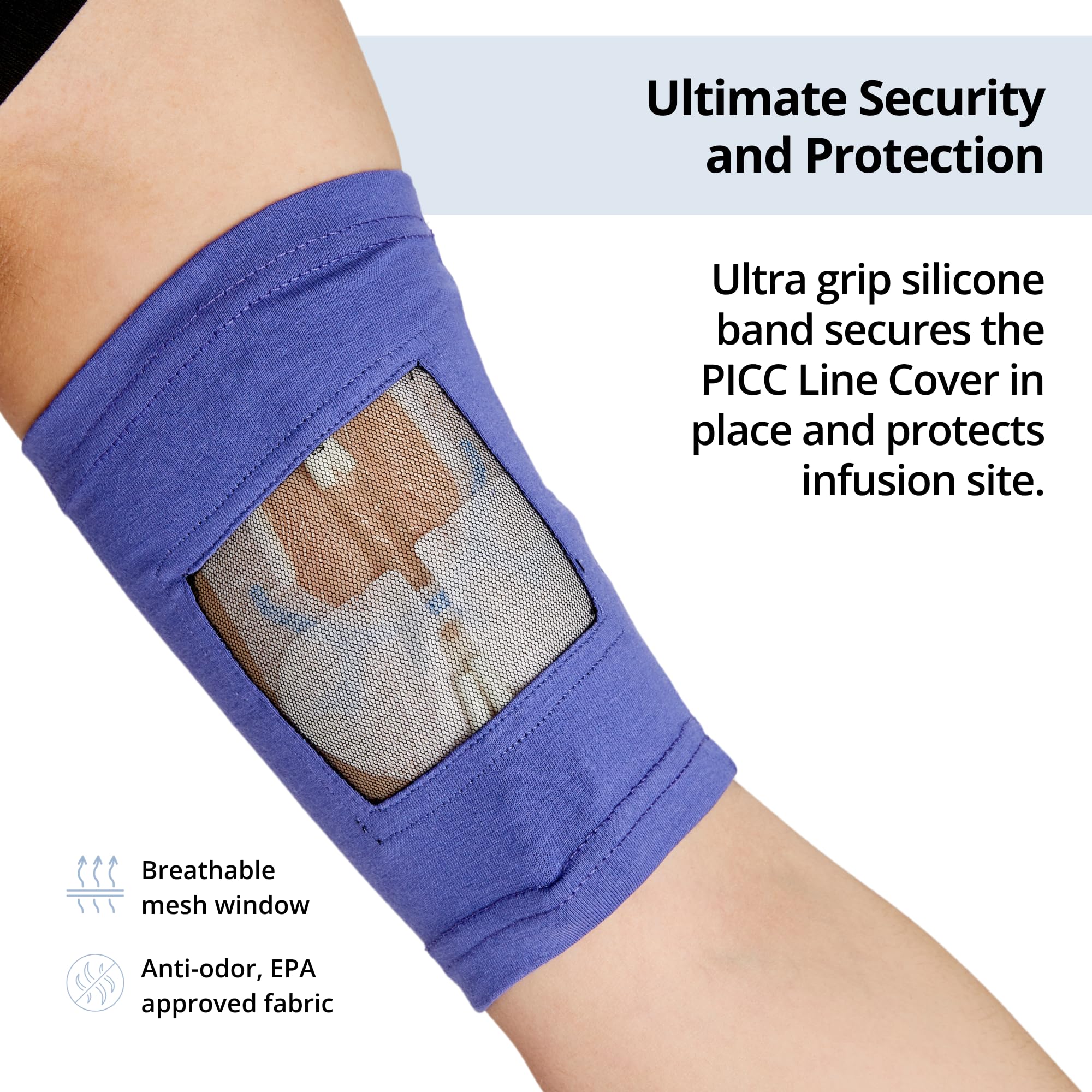 Care+Wear PICC Line Cover hypoallergenic material close-up.