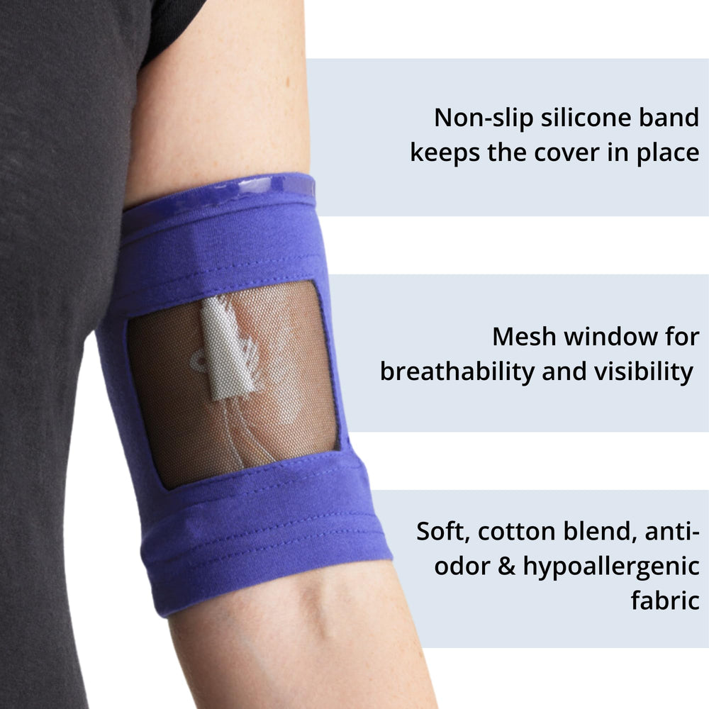 Care+Wear PICC Line Cover monitoring window close-up for easy visibility.