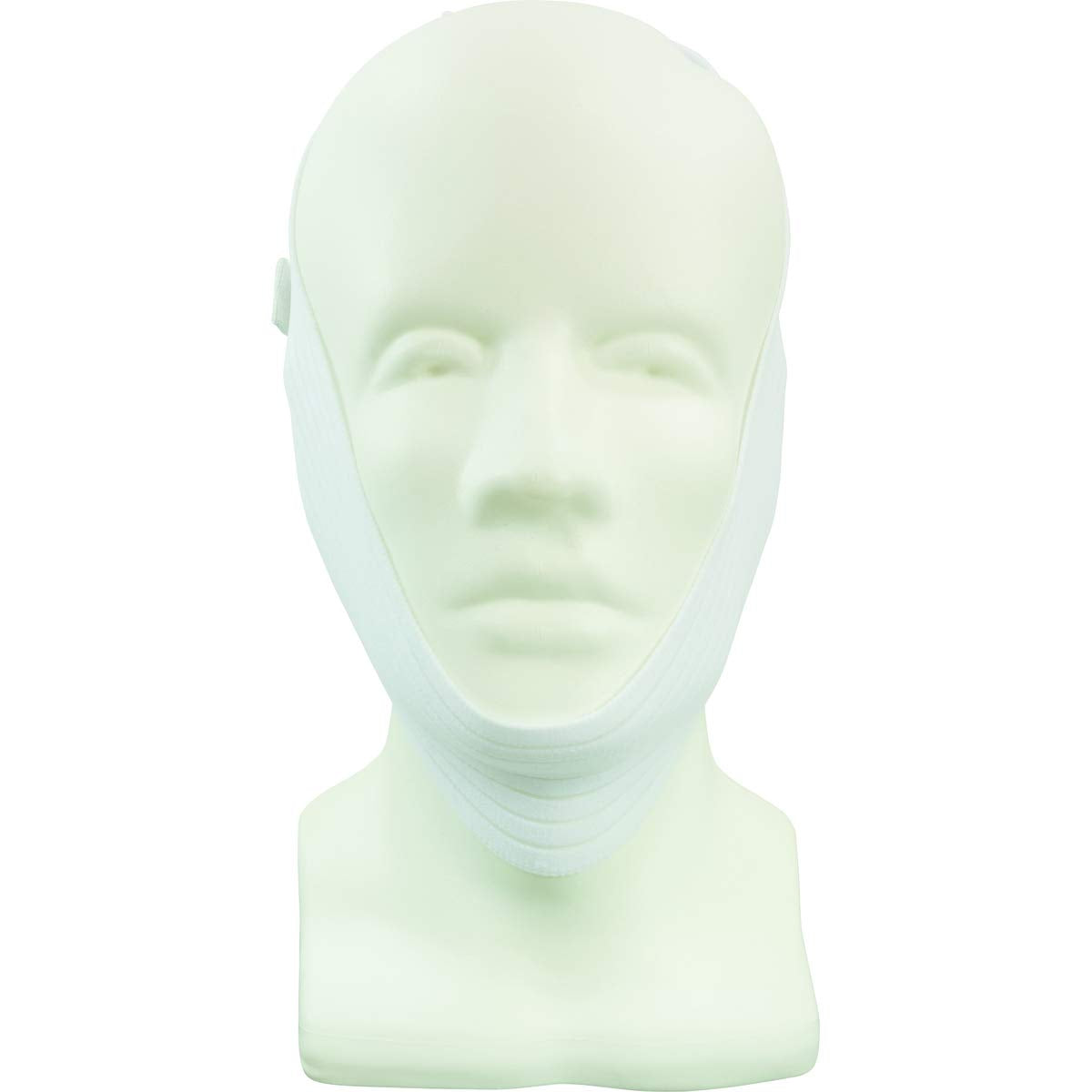 Carex CPAP chin strap packaging with components and instructions for setup.