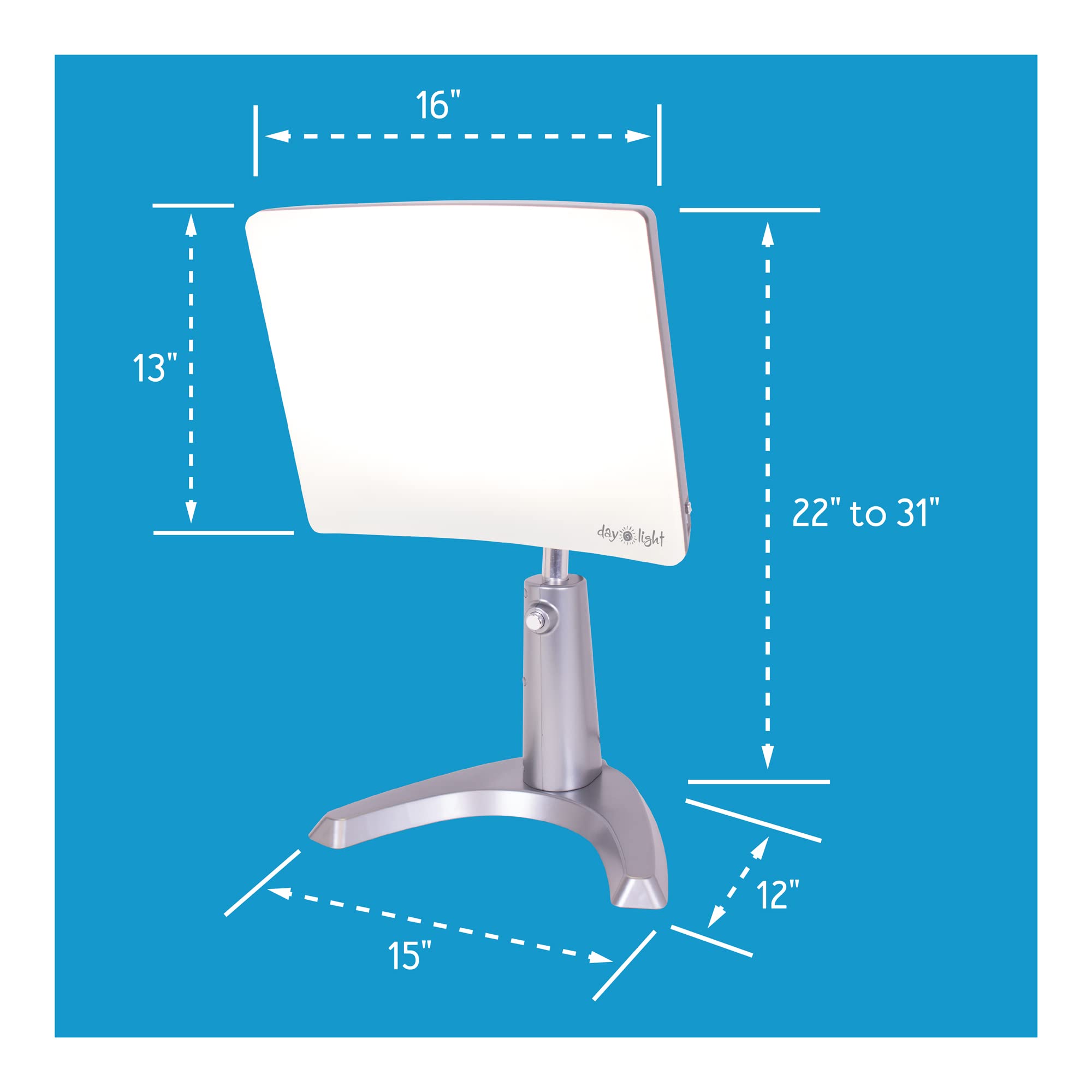 Bright white LED light from Carex lamp to support mood and energy.