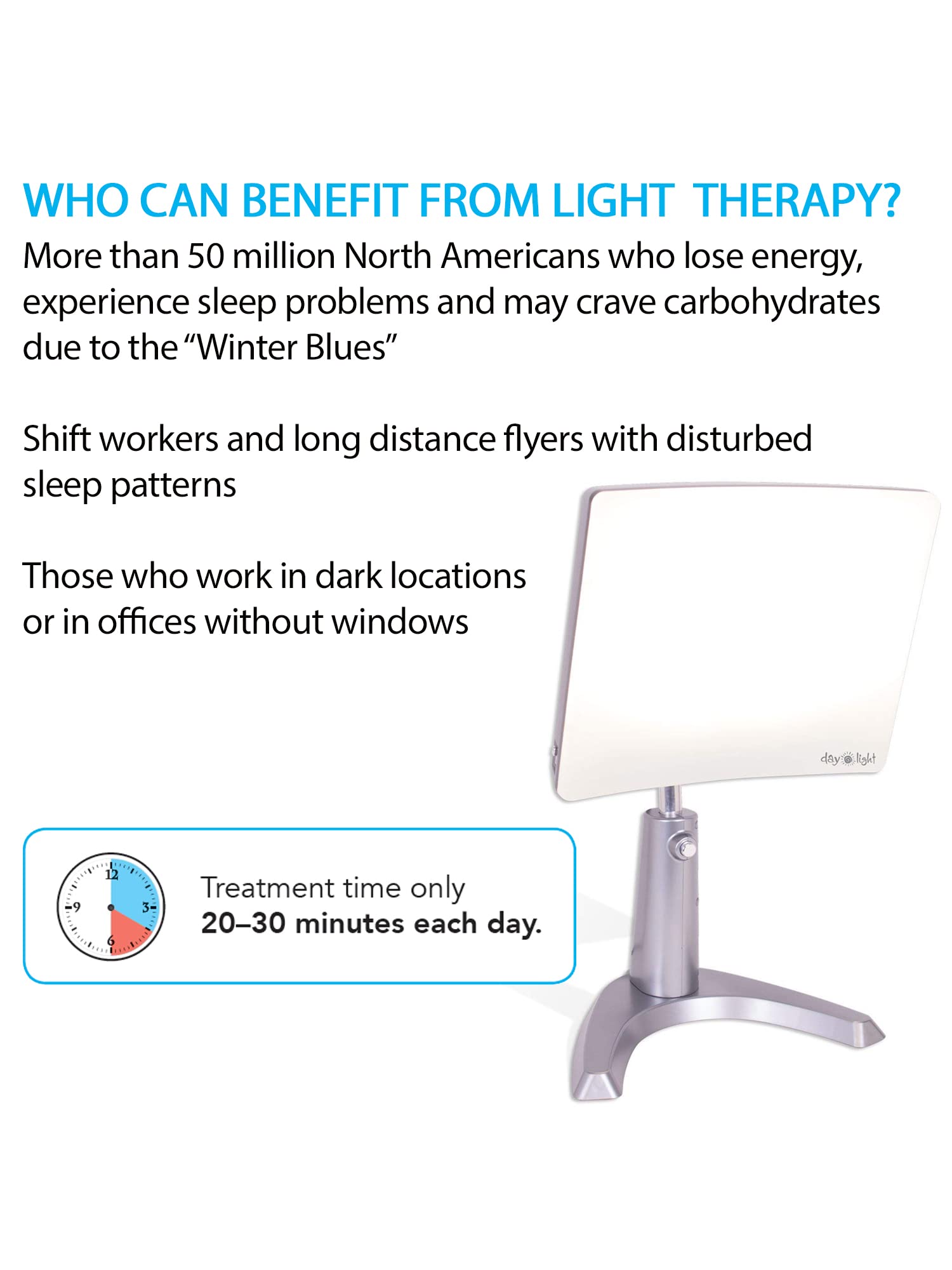 LED technology in Carex Day-Light Classic Plus delivers reliable brightness.