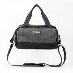 Carfany CPAP travel bag AirMini compartment showing secure placement for the CPAP unit