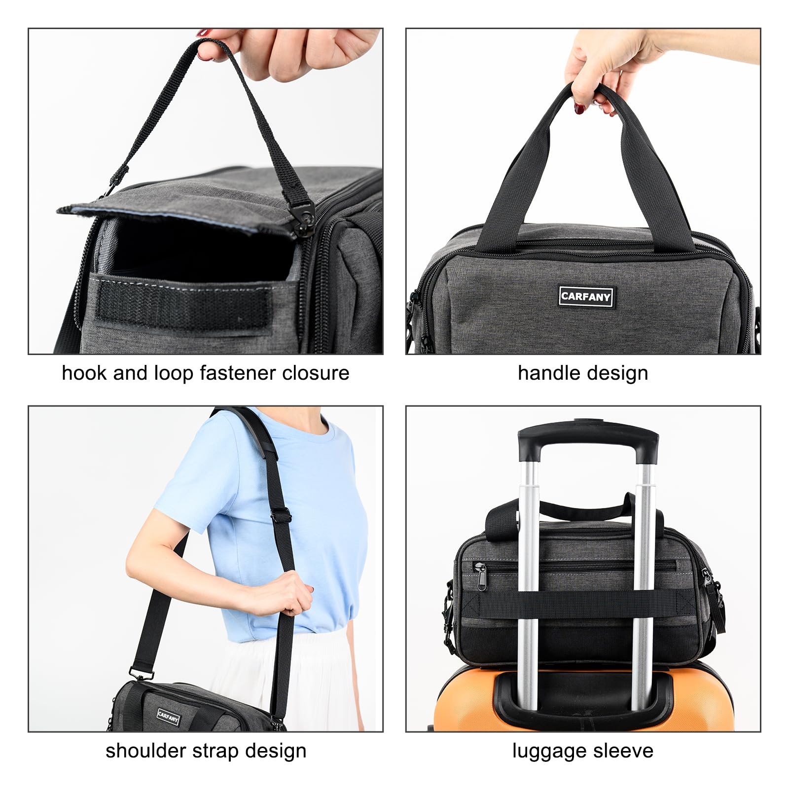 Carfany CPAP bag built-in luggage strap for attach-and-go convenience