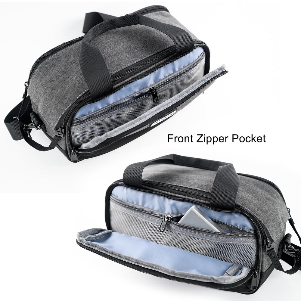 Carfany CPAP bag padded pocket safeguarding CPAP machine from bumps