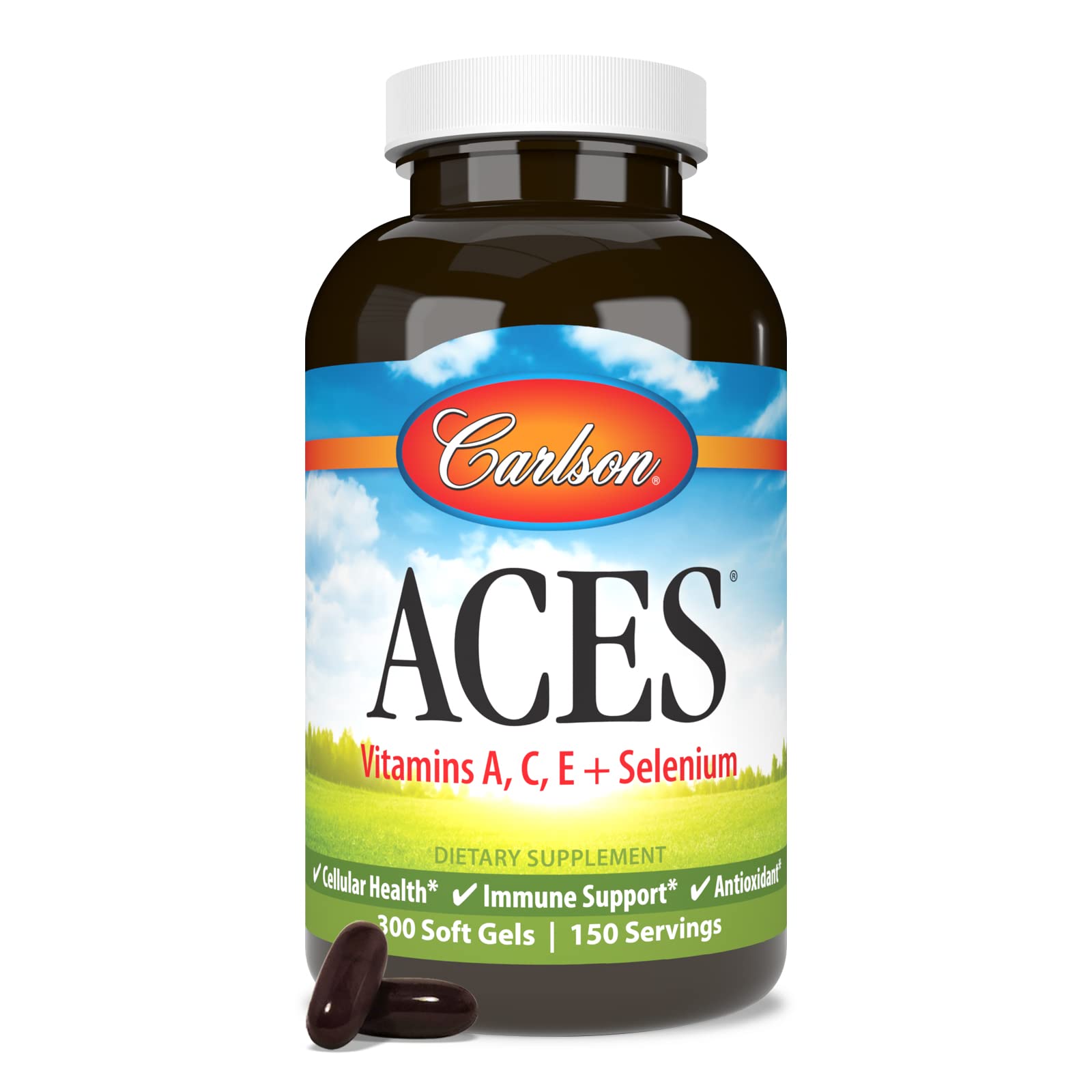 Carlson ACES vitamin C content close-up for immune support