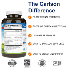 Carlson ACES + Zn softgels label closeup highlighting vitamins A, C, E and zinc