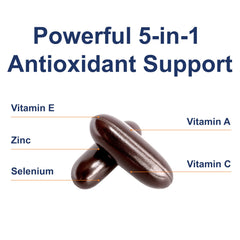 Carlson antioxidant blend packaging emphasizing key nutrients
