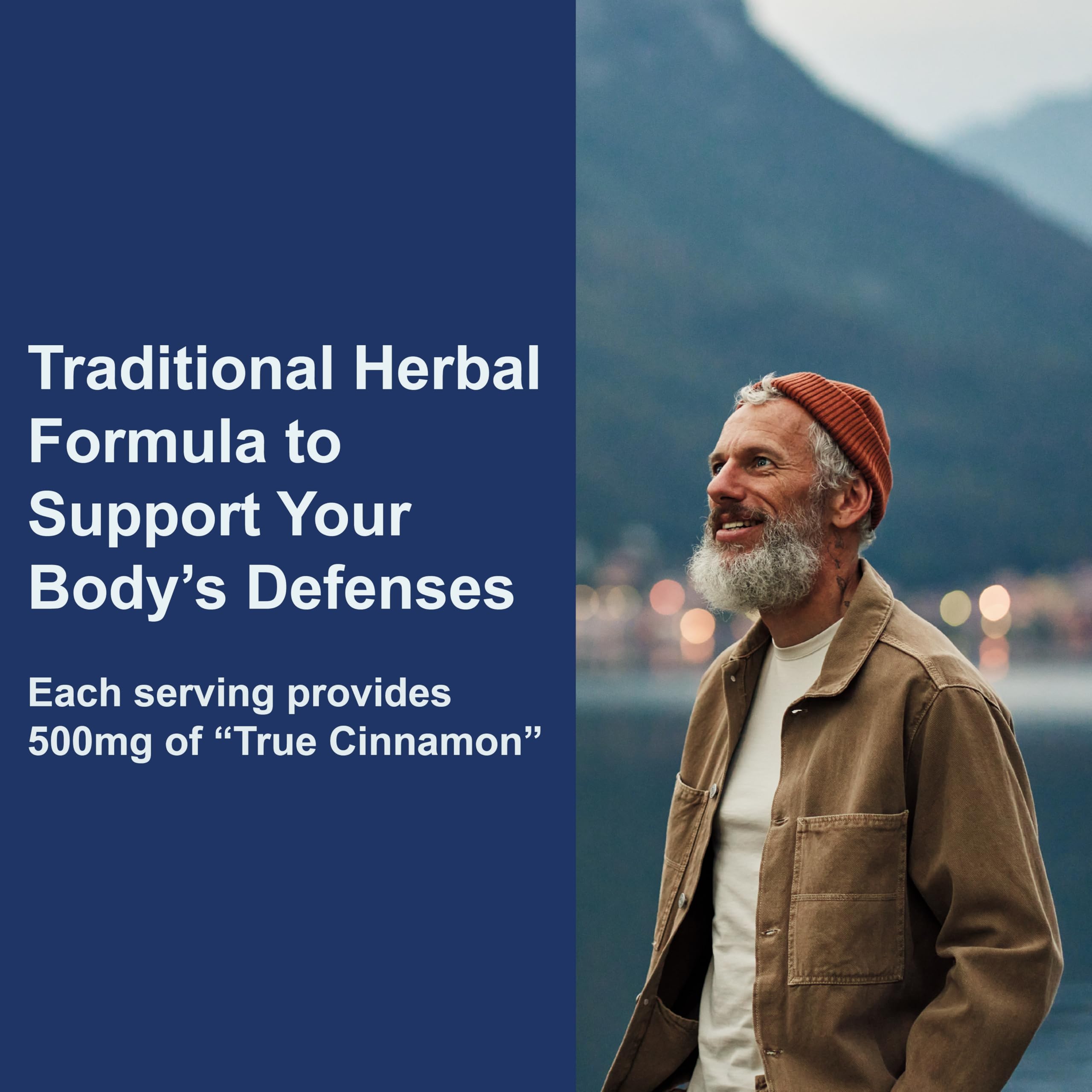 Carlson Ceylon Cinnamon bottle with water glass for easy swallowing.