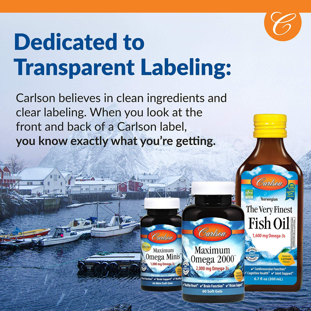 Carlson Cod Liver Oil Gems daily-use bottle ready for routine
