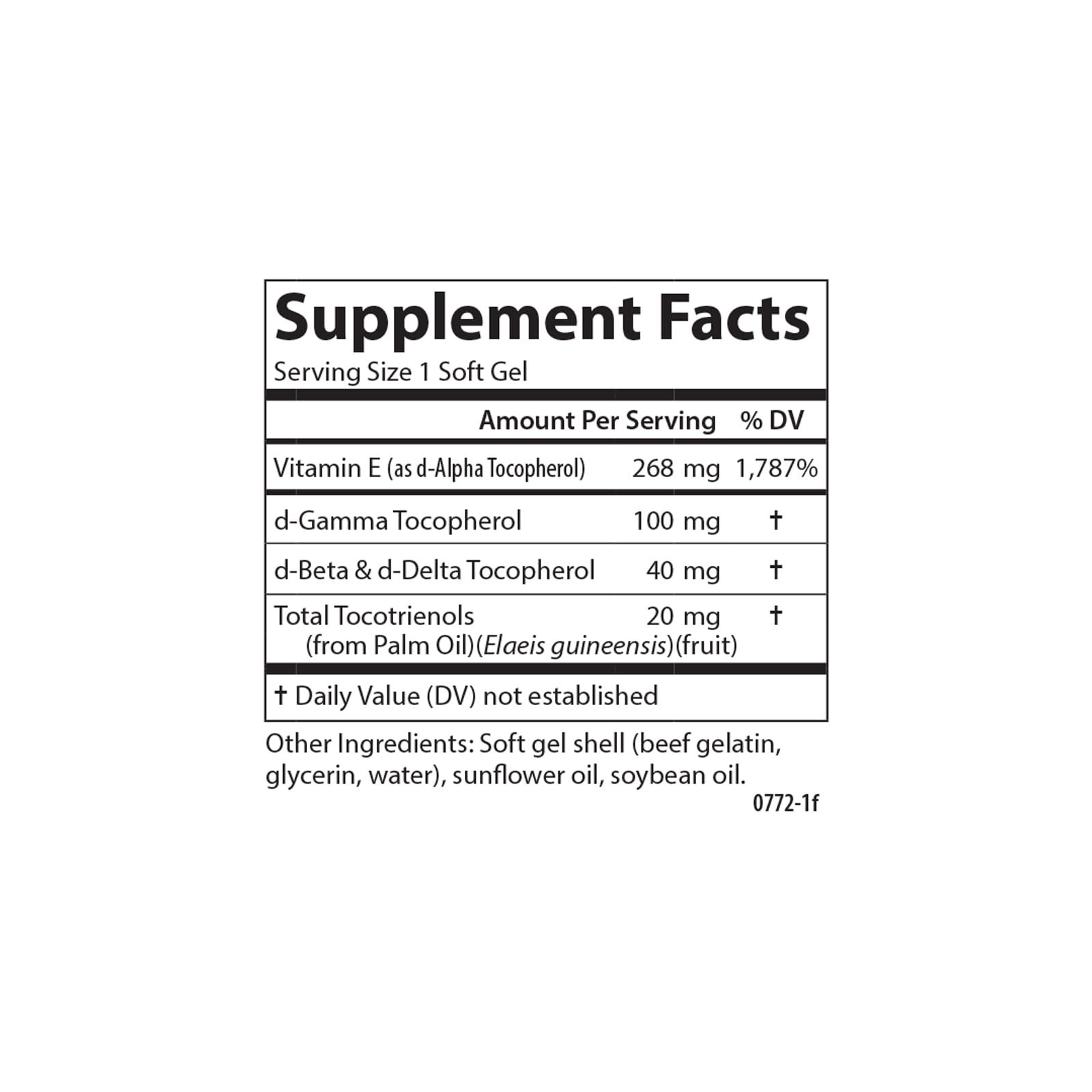 FDA-registered potency seal on Carlson E-Gems Elite packaging