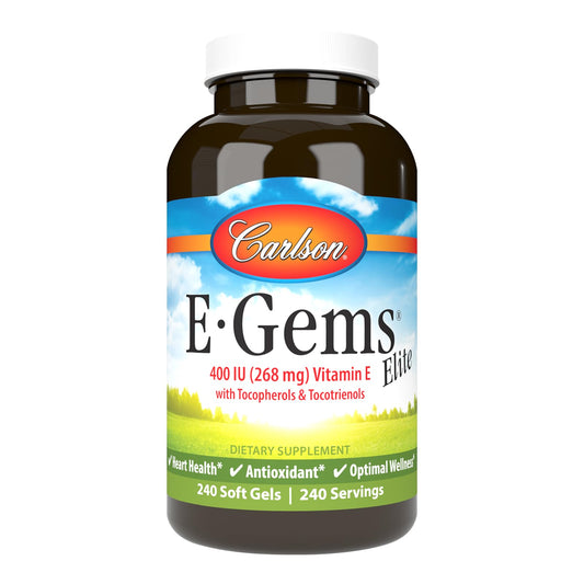 Carlson E-Gems Elite softgel capsules for daily antioxidant support