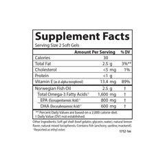 Carlson Elite Omega-3 Gems pour shot showing dosage guidance