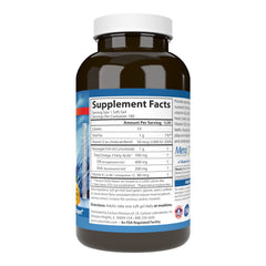 Close-up of Carlson Elite Omega-3 Plus D&K Lemon softgels for easy daily supplementation.