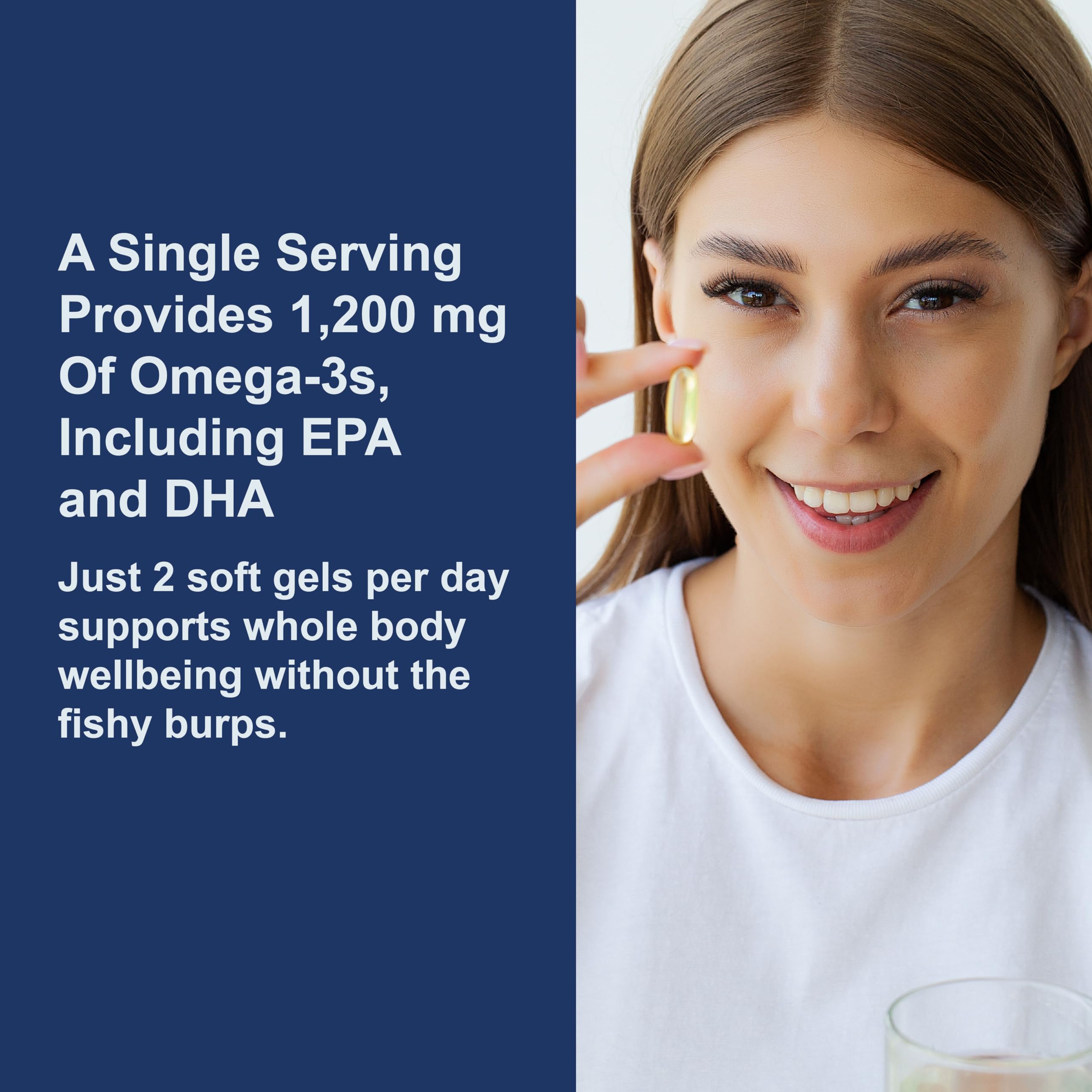 Carlson EPA and DHA per serving graphic highlights 1,200 mg omega-3