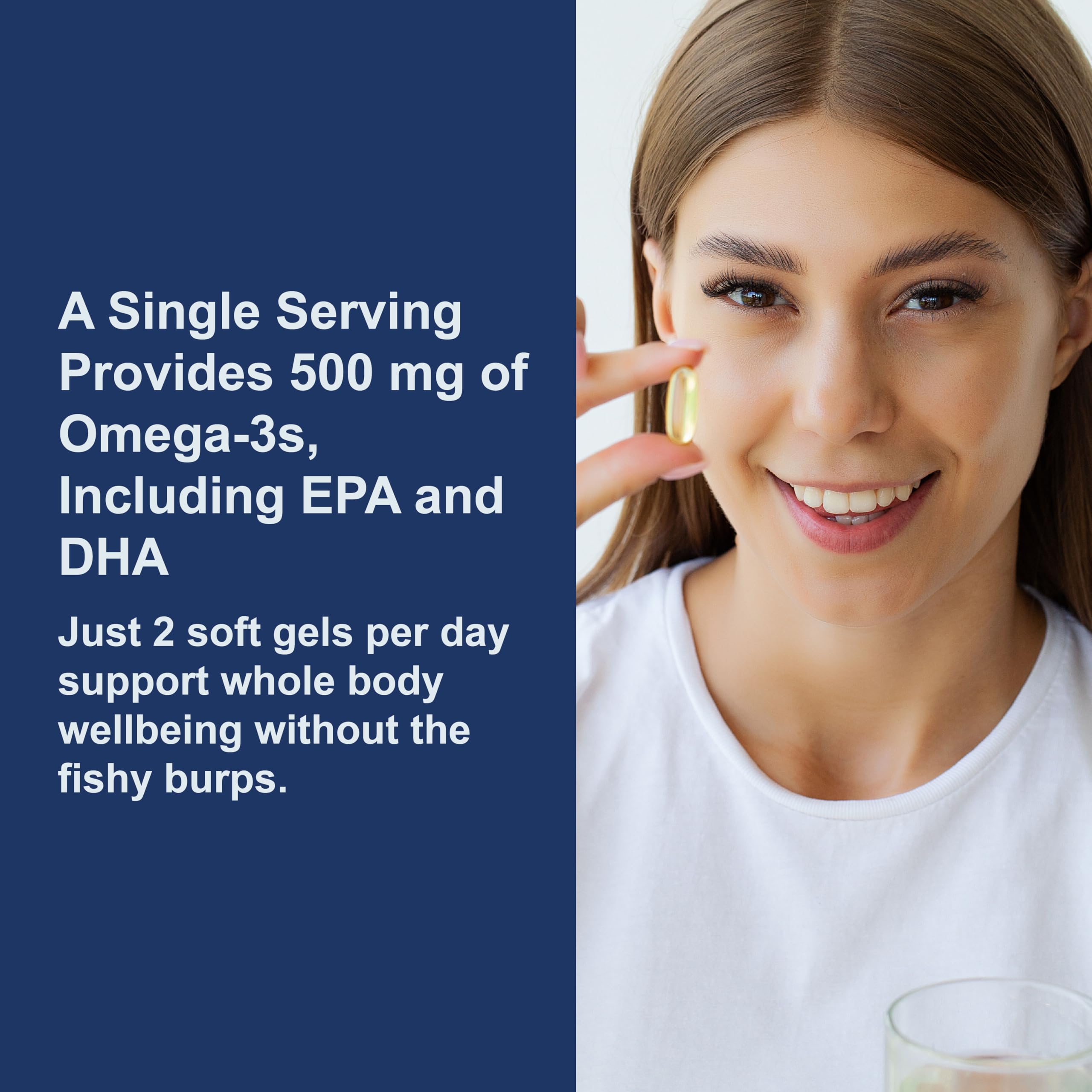 Label detail showing EPA and DHA per 500 mg serving in Carlson salmon oil
