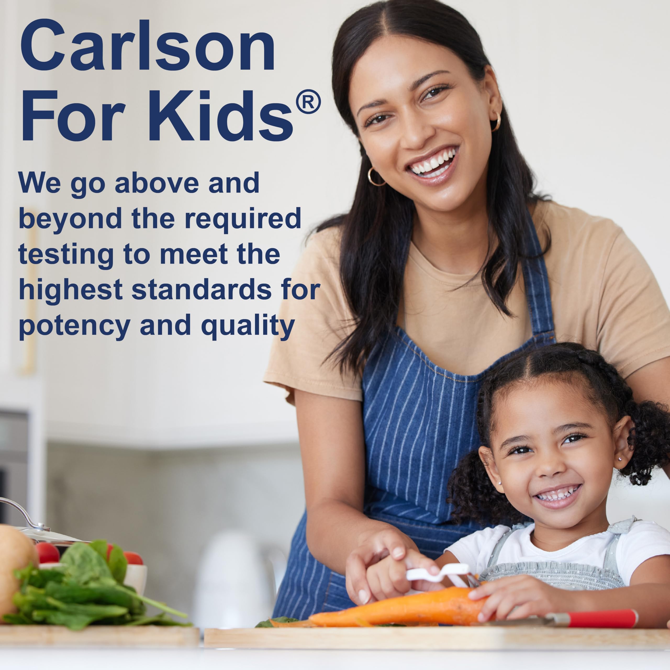 Carlson bottle enables easy addition to meals or drinks.