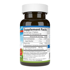 Carlson Healthy Mood 5-HTP Elite label closeup shows 100 mg per serving