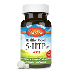 Carlson Healthy Mood 5-HTP Elite raspberry-flavor closeup emphasizes tasty, natural taste