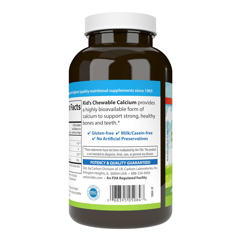 Carlson Kid's vanilla-flavor packaging signals a tasty daily calcium routine.
