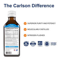 Carlson Kids fish oil 800 mg omega-3 per serving for daily nutrition.