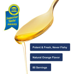 Carlson half-teaspoon dosing spoon for simple serving of fish oil.