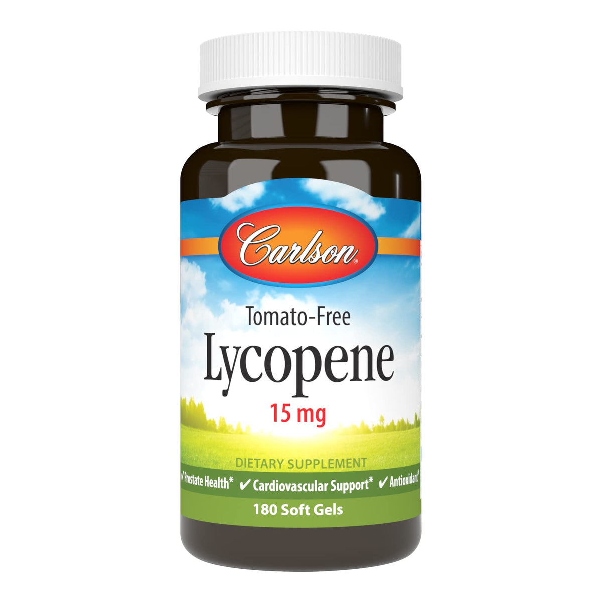 Carlson Lycopene 15 mg softgels bottle supports circulatory health.