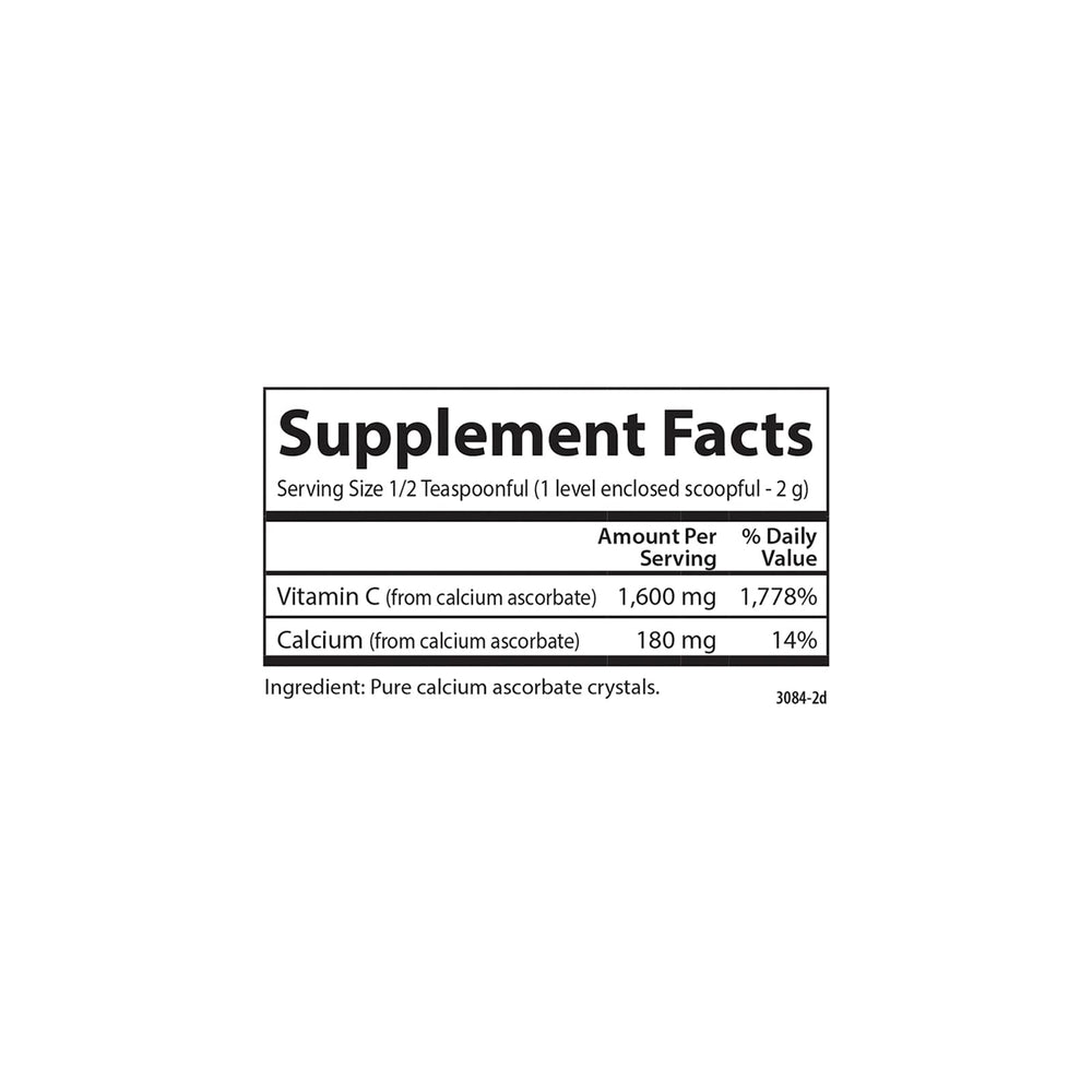 Close-up of Carlson Mild-C label showing high potency vitamin C per serving