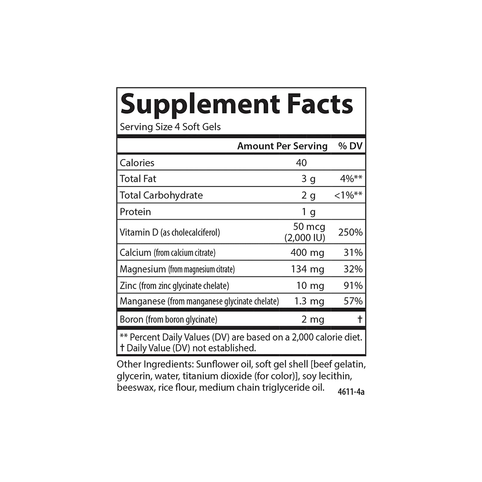 Carlson Nutra-Support supplement with magnesium and boron for mineral balance
