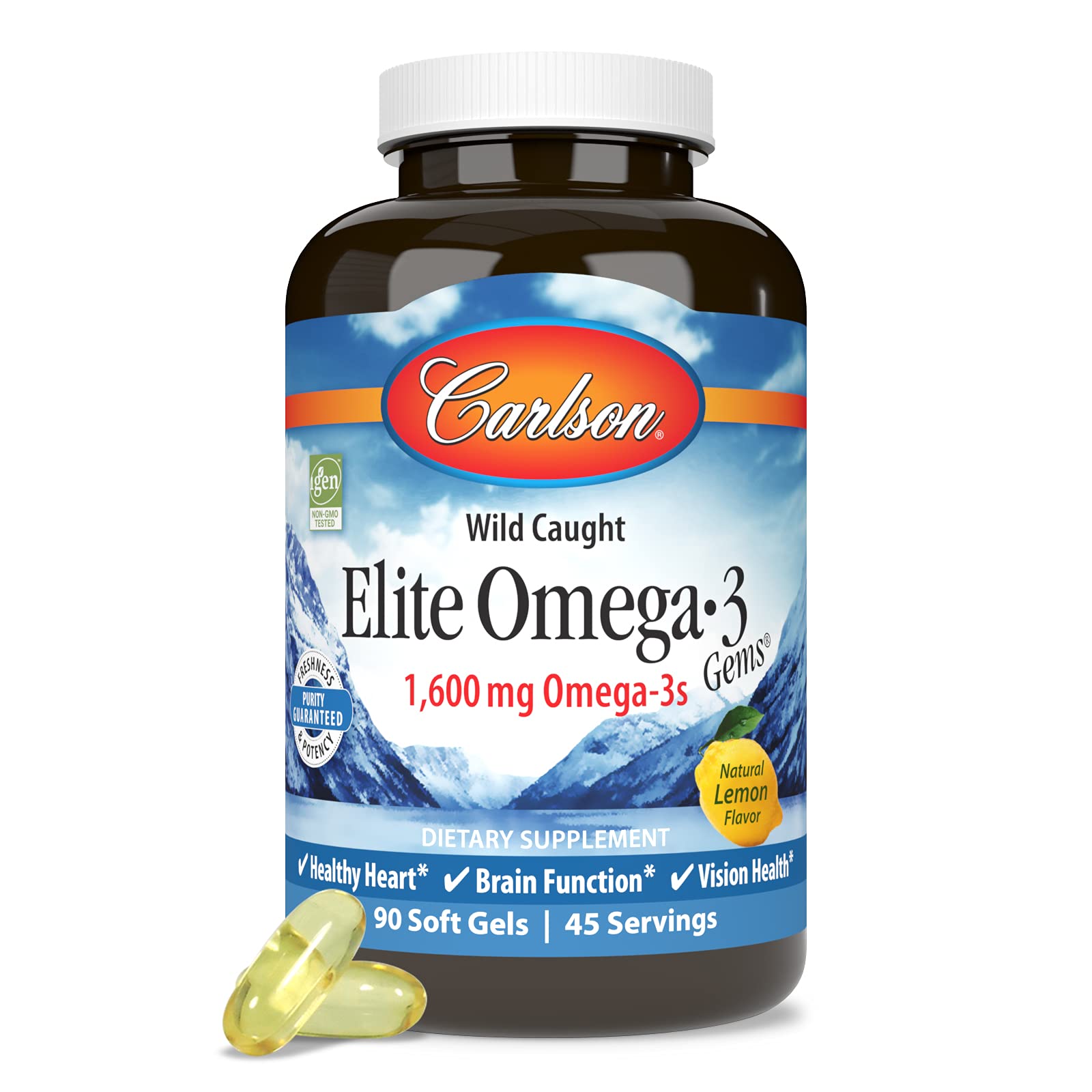 Carlson Omega-3 ingredients chart illustrating deep-water fish oils