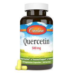 Carlson Quercetin bottle pour illustrating easy daily dosing