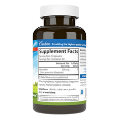 Carlson Quercetin capsules showing 500 mg per serving for daily balance