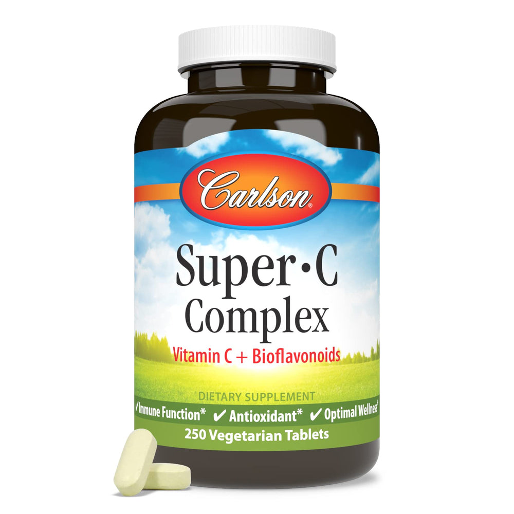 Carlson Super-C Complex daily-dose chart indicating suggested use for consistency