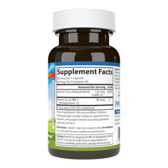 Carlson Super D3 + K2 capsules in packaging display vegetarian format for daily use.