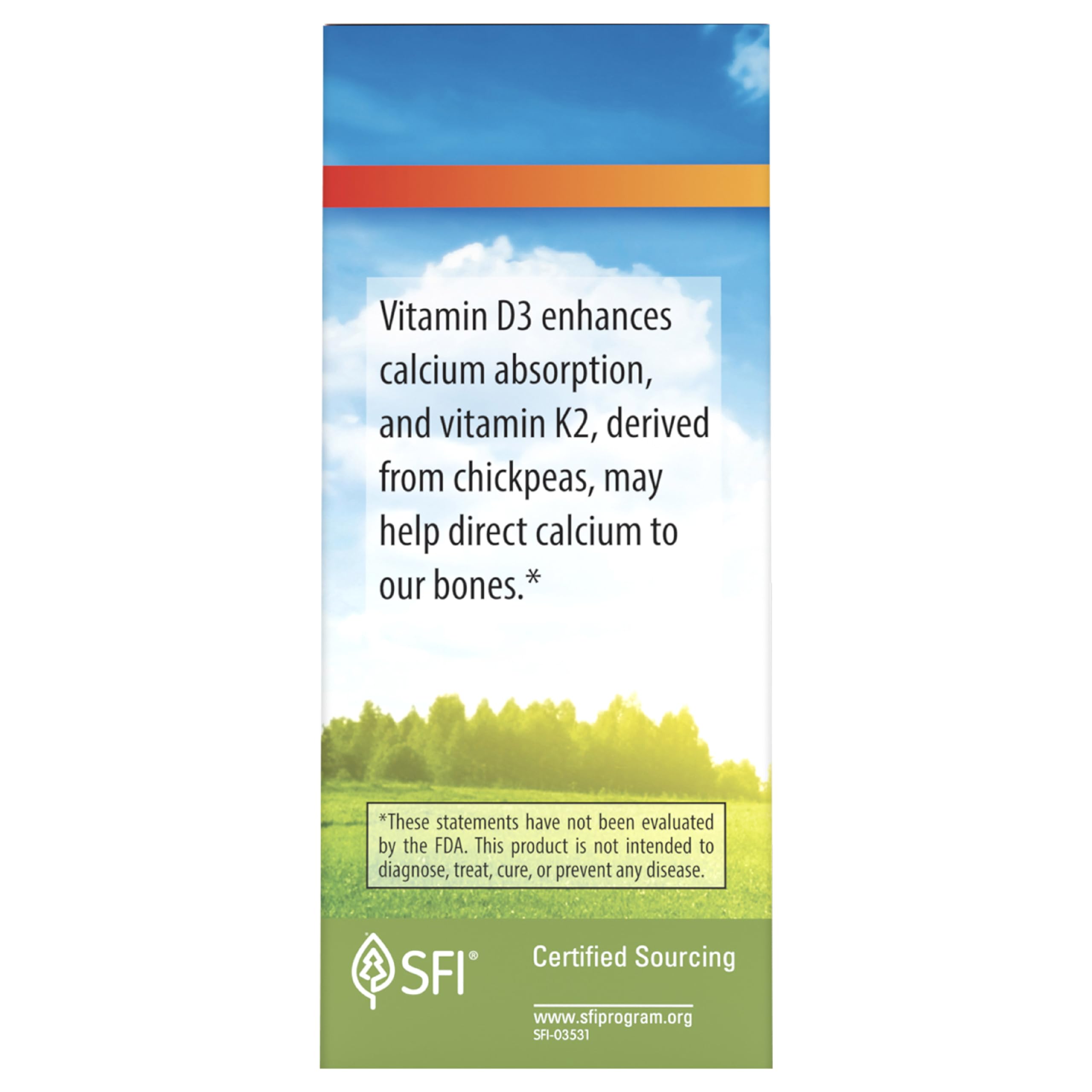 Carlson nutrition facts panel helps track D3 and K2 intake